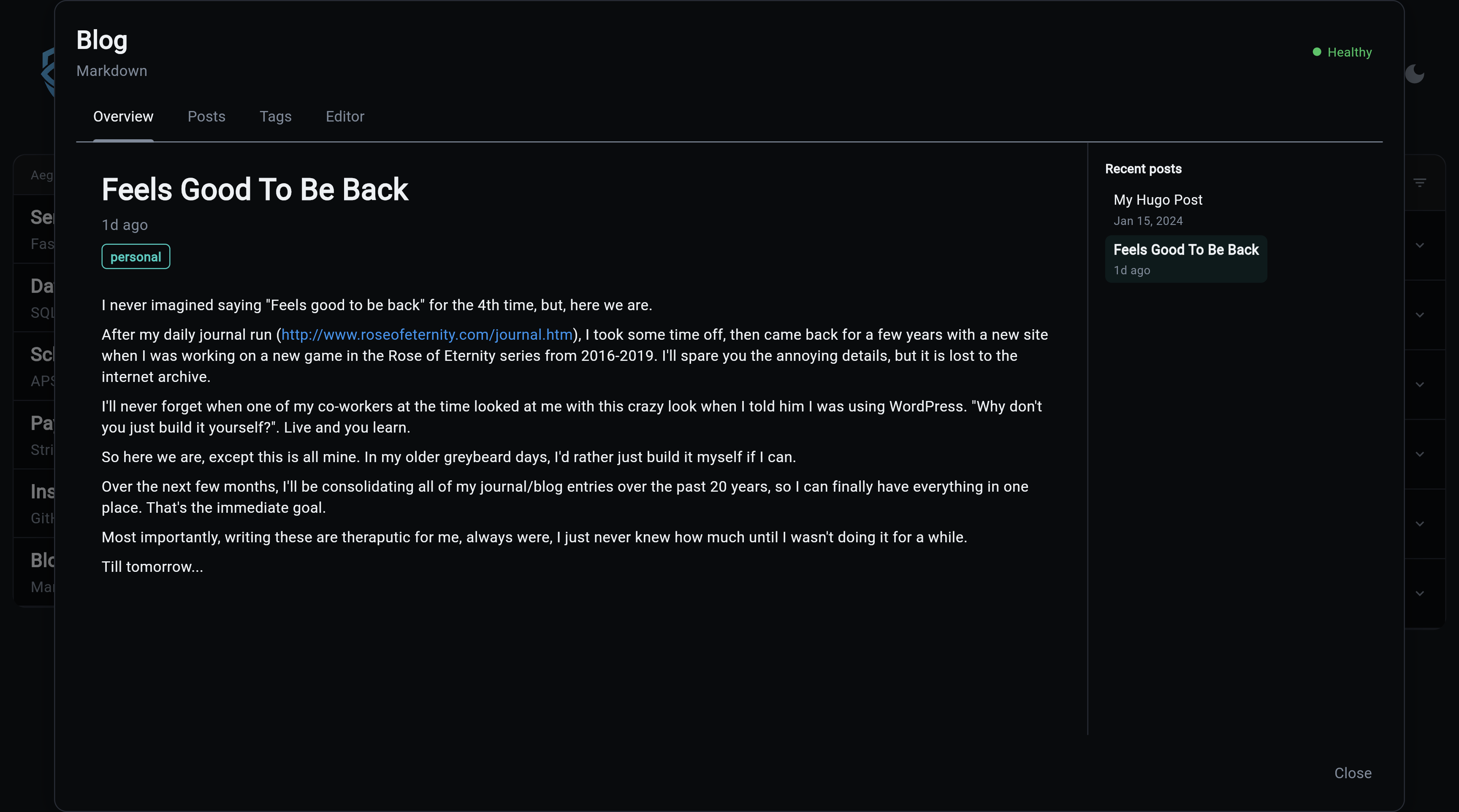 Blog Overview